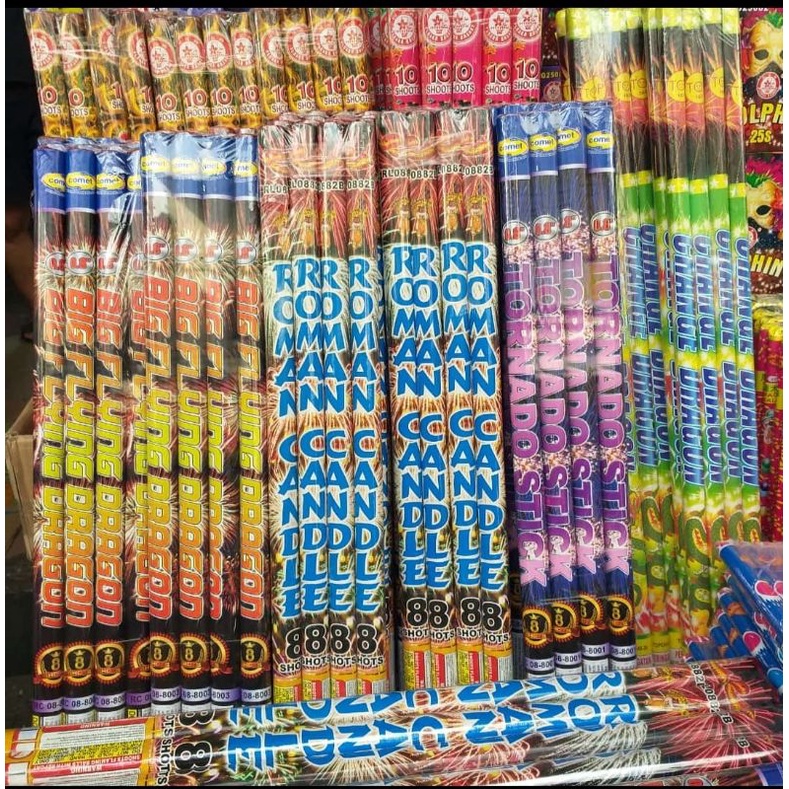 KEMBANG API ROMAN CANDLE 0,8&quot; 5 SHOT MERCON  5 TEMBAKAN HARGA 2 BATANG / SEPASANG