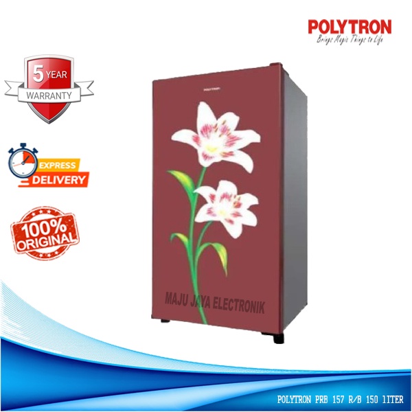 Kulkas 1 Pintu POLYTRON PRB 157 B/R Semi defrost Low Watt 150 Liter