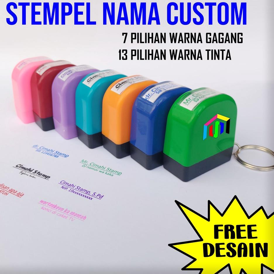 

[A-6]8 ✪] STEMPEL NAMA DOKTER Gantungan Kunci 3x1 CM-amanah