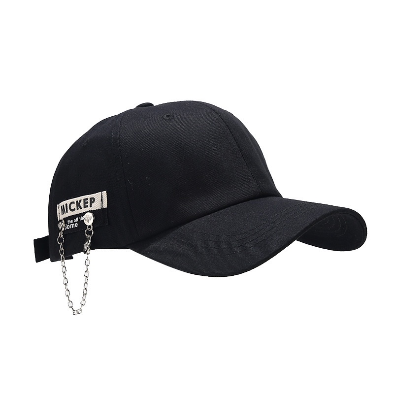 Mode Alfabet label Topi Baseball Untuk Wanita Pria vintage Warna Solid Rantai Hip Hop Topi Klein Kepribadian Biru Pasang Topi Kerai Luar Ruangan