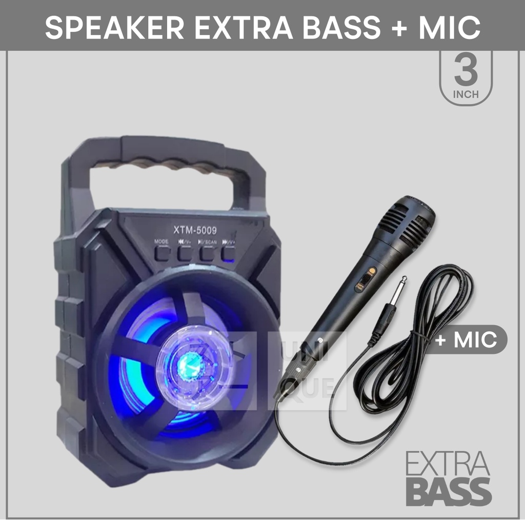 UNIQUE SPEAKER BLUETOOTH MEGABASS DENGAN MIC KARAOKE