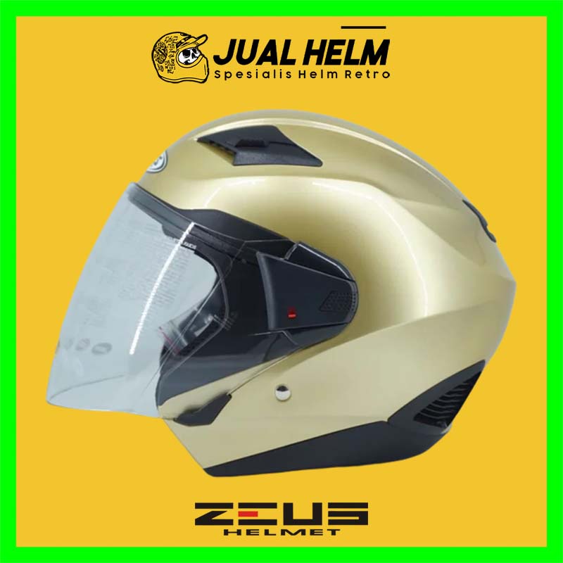 Helm Zeus ZS611 Solid Golden Yellow Glossy | Zeus ZS 611 Double Visor