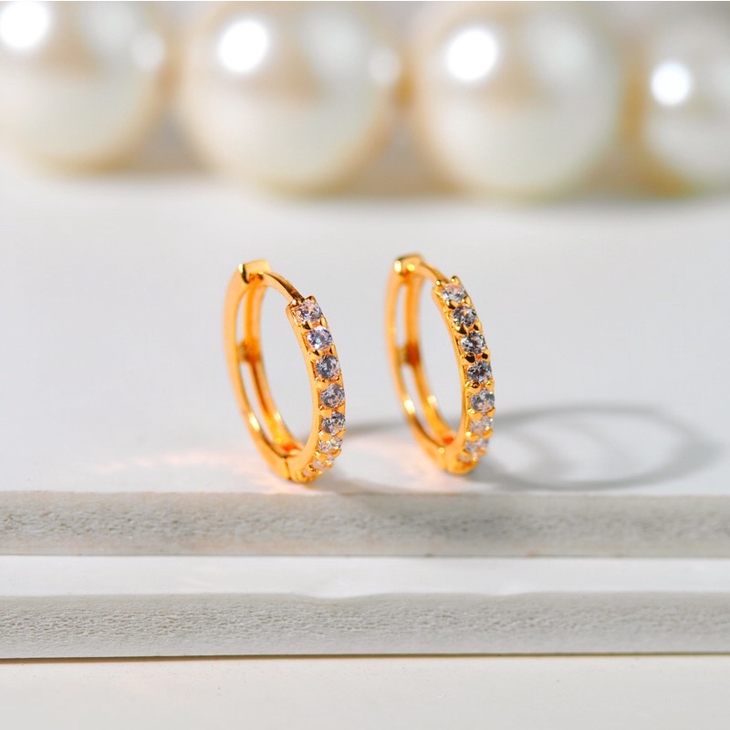 Anting Emas Jepret Bulat Mata - Toko Emas Gadjah
