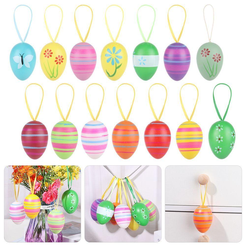 PREVA 12/24Pcs Easter Eggs Easter Decoration DIY Crafts Favor Kids Gifts Artificial Eggs