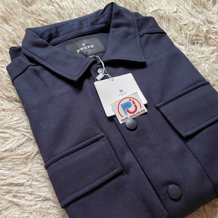 ⭐BISA COD⭐ Preppstudio shacket jacket - Biru, L