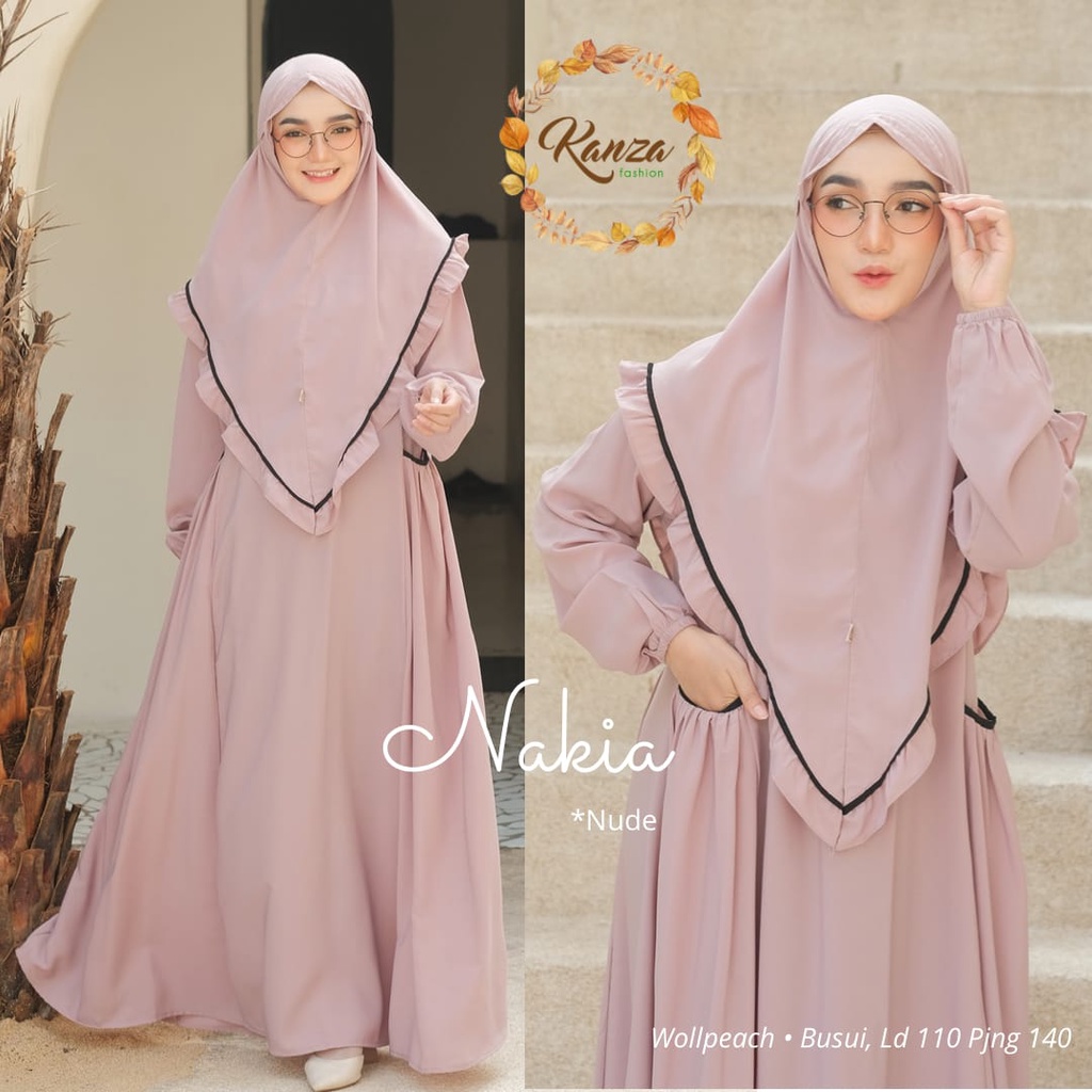 Nakia Syari Gamis Muslim Original Produk By Kanza Fashion