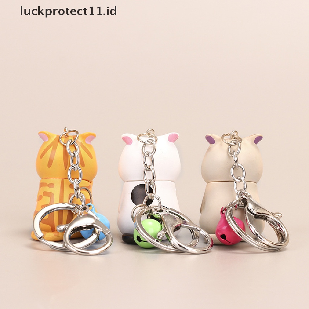 /Fashion Hot// Fashion// Gantungan Kunci Kucing Malu Lucu Chubby Kitten Keyring Trinket Bag Ornament Keys.