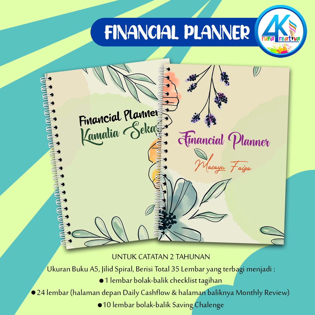 

Arunakreativa 005-006 Financial Planner Custom untuk 2 Tahunan