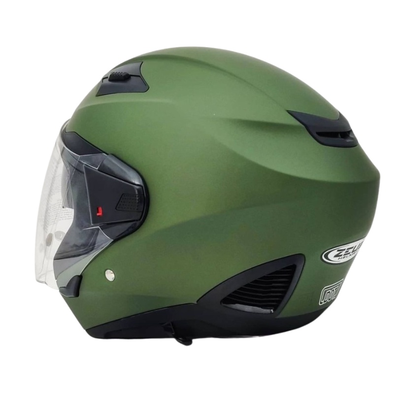 Helm Zeus ZS611 Solid Green Doff | Zeus ZS 611 Double Visor