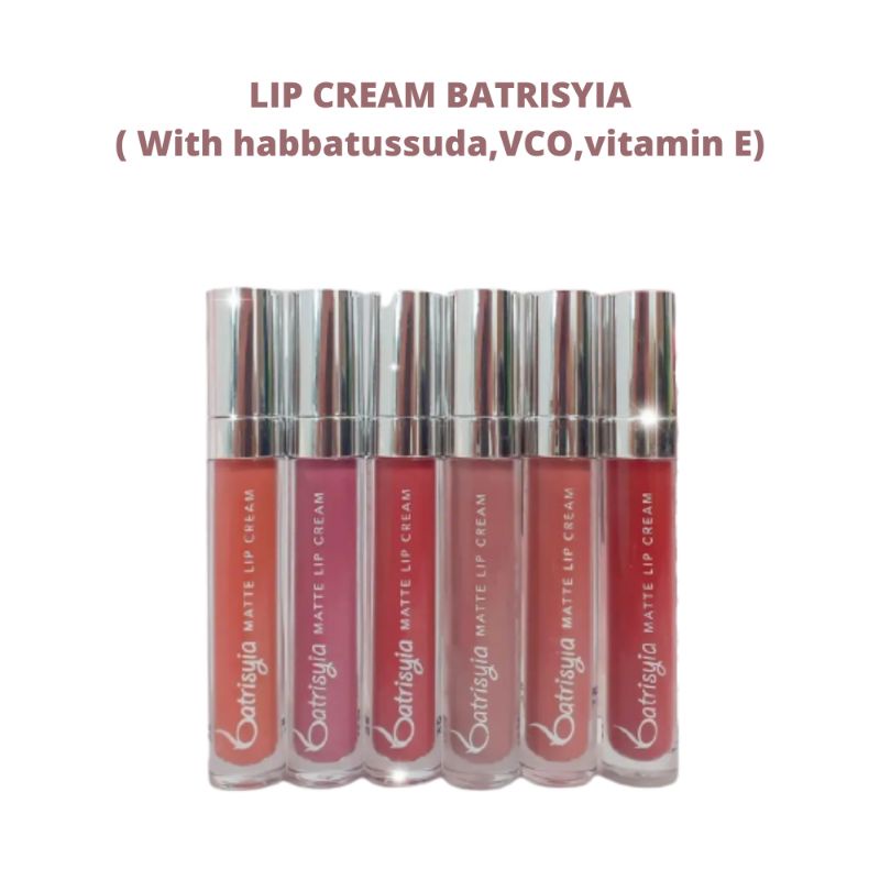 Batrisyia lip cream matte ringan waterproof with habbatussauda VCO vitamin E