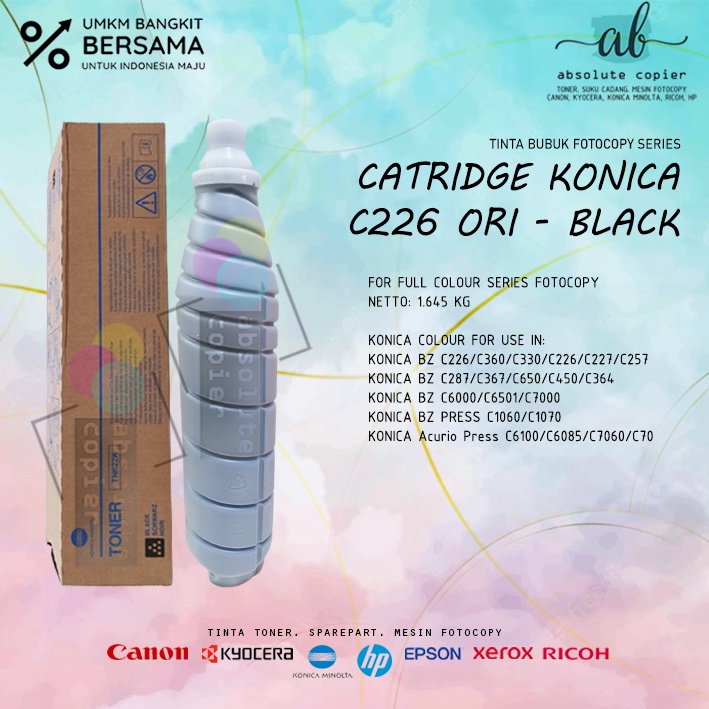 Toner Tabung Cartridge Konica Minolta Original Fotocopy TN622 C226 360 330 650 450 227 257 287 367 T