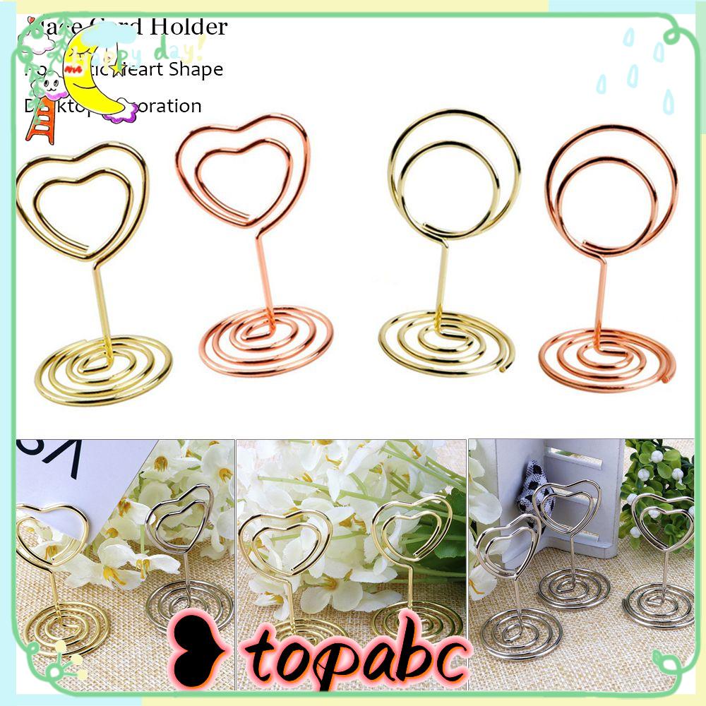 Top 1pc Tempat Kartu Fashion Penjepit Kertas Rose Gold Dekorasi Desktop Foto Klip