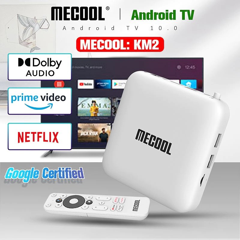 MECOOL KM2 - 4K UHD Android TV Box - Android TV 10 Google Certified