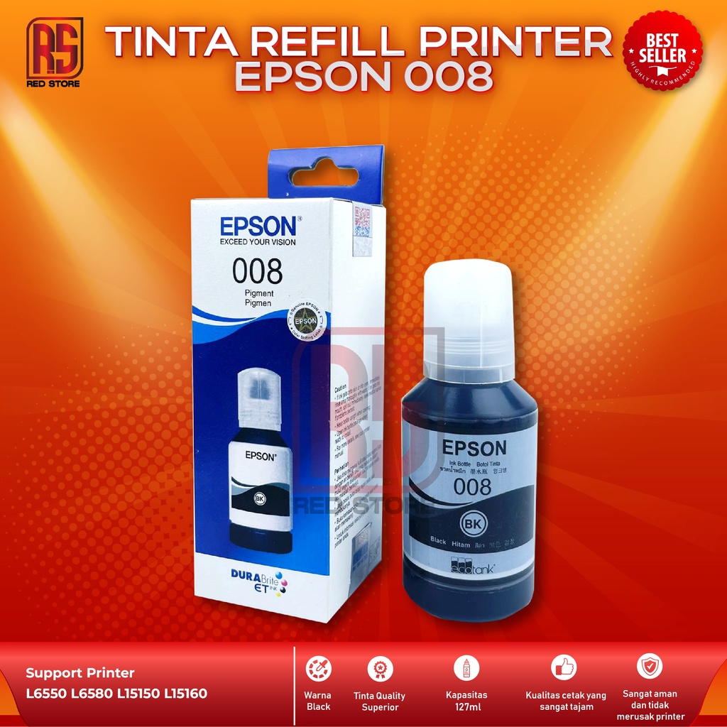 Tinta Epson 008 Black For Printer L6550 L6580 L15150 L15160
