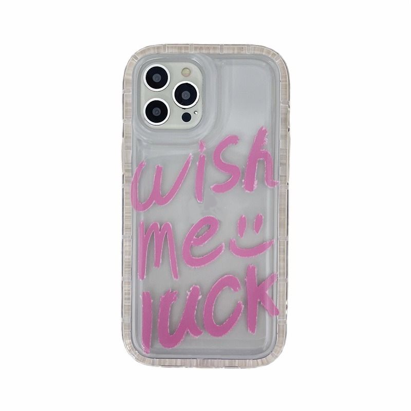 IPHONE Luck Casing Transparan Lucu Lembut Casing Ponsel Kompatibel Untuk Iphone14 12 13 11 Pro XS Max XR X8 7 Plus 6S Silikon TPU Shockproof Anti Pecah Cover