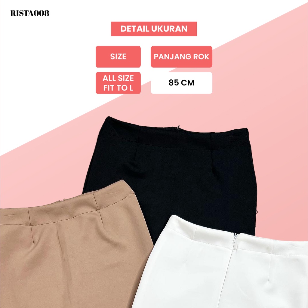 Rok Span Scuba Skirt Panjang High Waist Pakaian Kantor Wanita Kekinian Terlaris Termurah