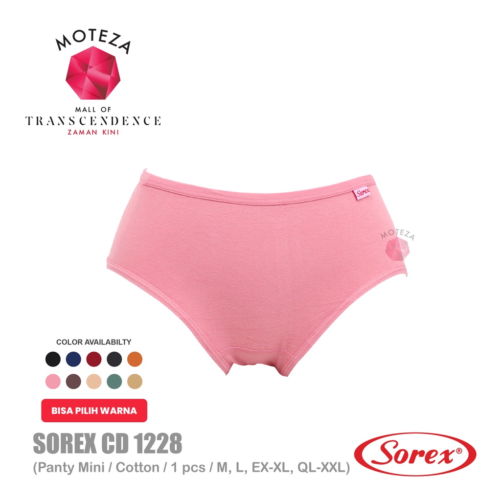 BISA PILIH WARNA Sorex Celana Dalam Wanita - CD 1228 - Midi Panty - Katun Soft &amp; Comfort - M - XXL (BISA PILIH WARNA)