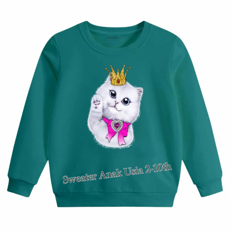 ((IB))SWEATER ANAK2 UNISEX/KUCING DIGITAL SABLON