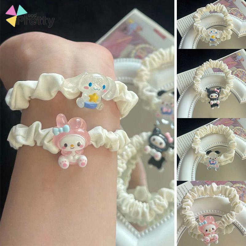 Kartun Cinnamoroll Dog Lipit Cincin Rambut Gadis Manis Lucu Tali Rambut Karet Gelang Karet - PD