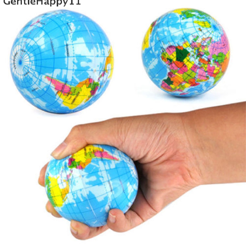 GentleHappy Earth Globe Stress Relief Bouncy Foam Ball Kids World Atlas Geography Map id