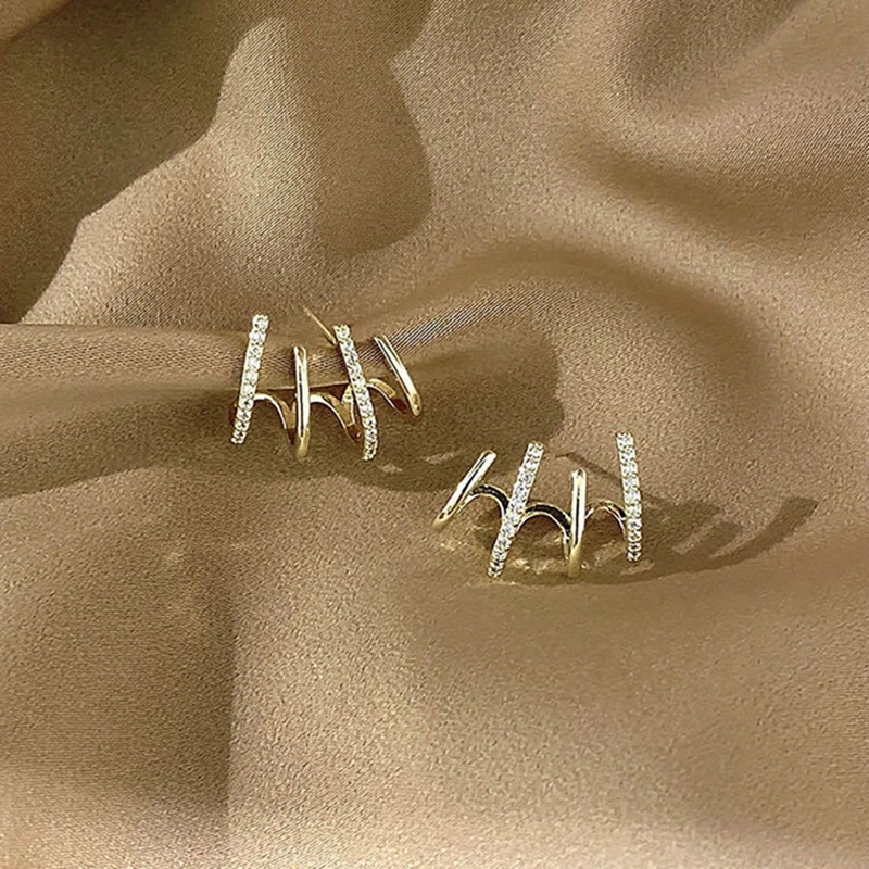 Desain Baru Tidak Teratur U Berbentuk Anting Warna Emas Untuk Wanita Korea Kristal Fashion Perhiasan Aksesoris Tidak Biasa Gadis