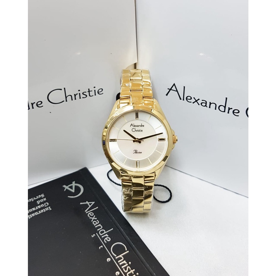 JAM TANGAN WANITA ALEXANDER CHRISTIE 2816 GOLD ORIGINAL