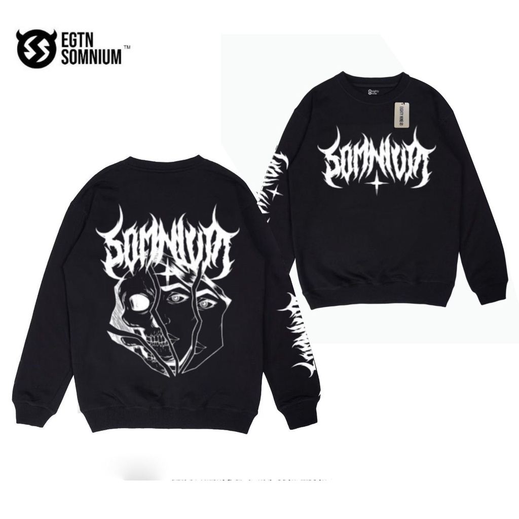 (BISA COD) Sweater Crewneck ORIGINAL EGTN SOMNIUM Sweater Metal Bordir sweater pria wanita