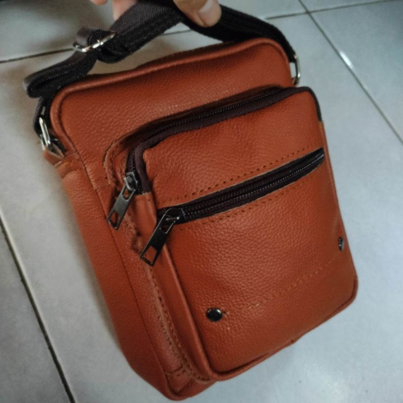 Tas hp selempang kulit asli Garut merk ROZZER RS4