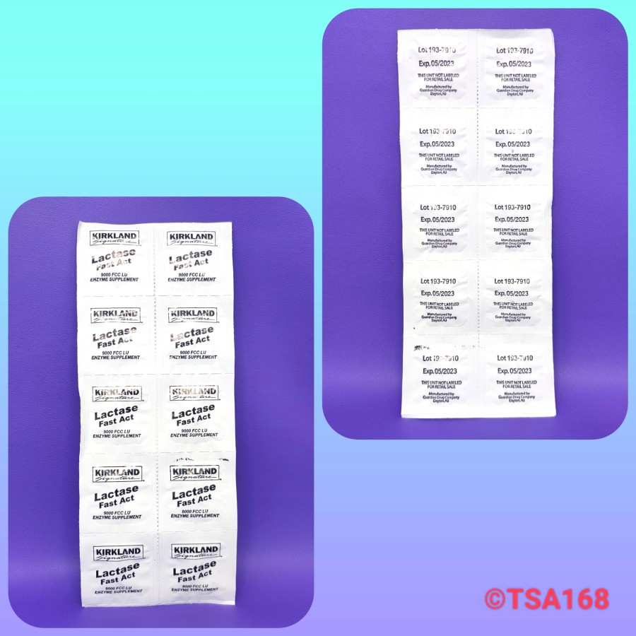 Kirkland Signature Fast Acting Lactase - Ecer 1 Strip isi 10 Kaplet