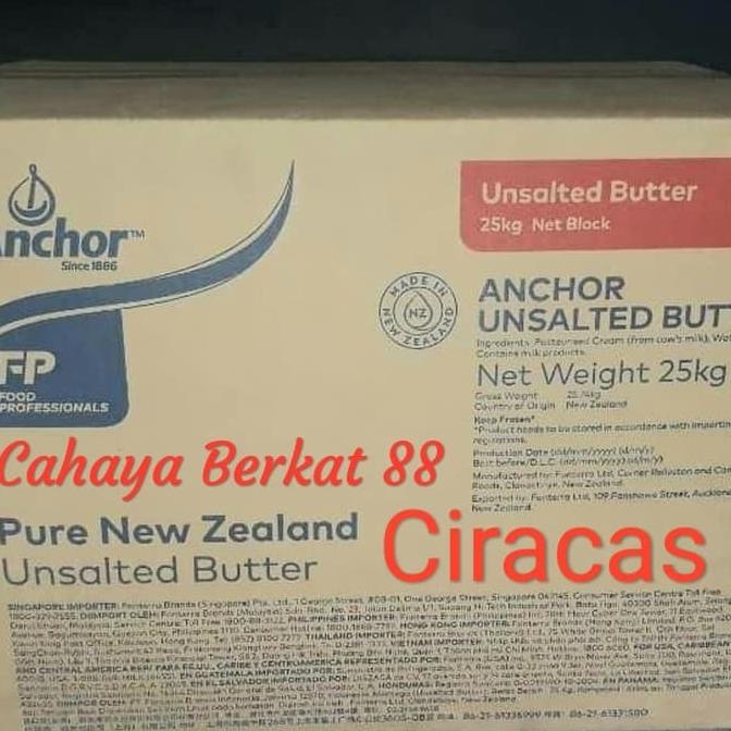 

BUTTER UNSALTED NEW ZEALAND REPACK ANCHOR LACTIC BKN ELLE VIRE CORMAN TERLARIS TERPERCAYA ORIGINAL