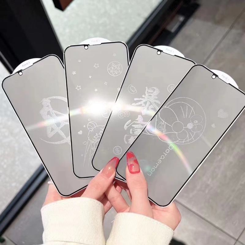 IPHONE Film Pelindung Tempered Kaca Bermotif Cocok Untuk Iphone14 13 12 11 Pro X XS XR XS Max14 Plus HD Film Full Set Pelindung Layar Invisible