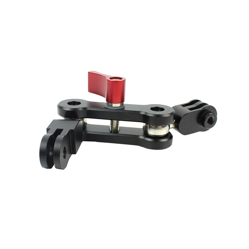 GOPRO Aluminium Alloy Magic Arm Mount Adapter Dual Head Pivot Activity Connector Rotasi360 Untuk Kamera Osmo Action EKEN