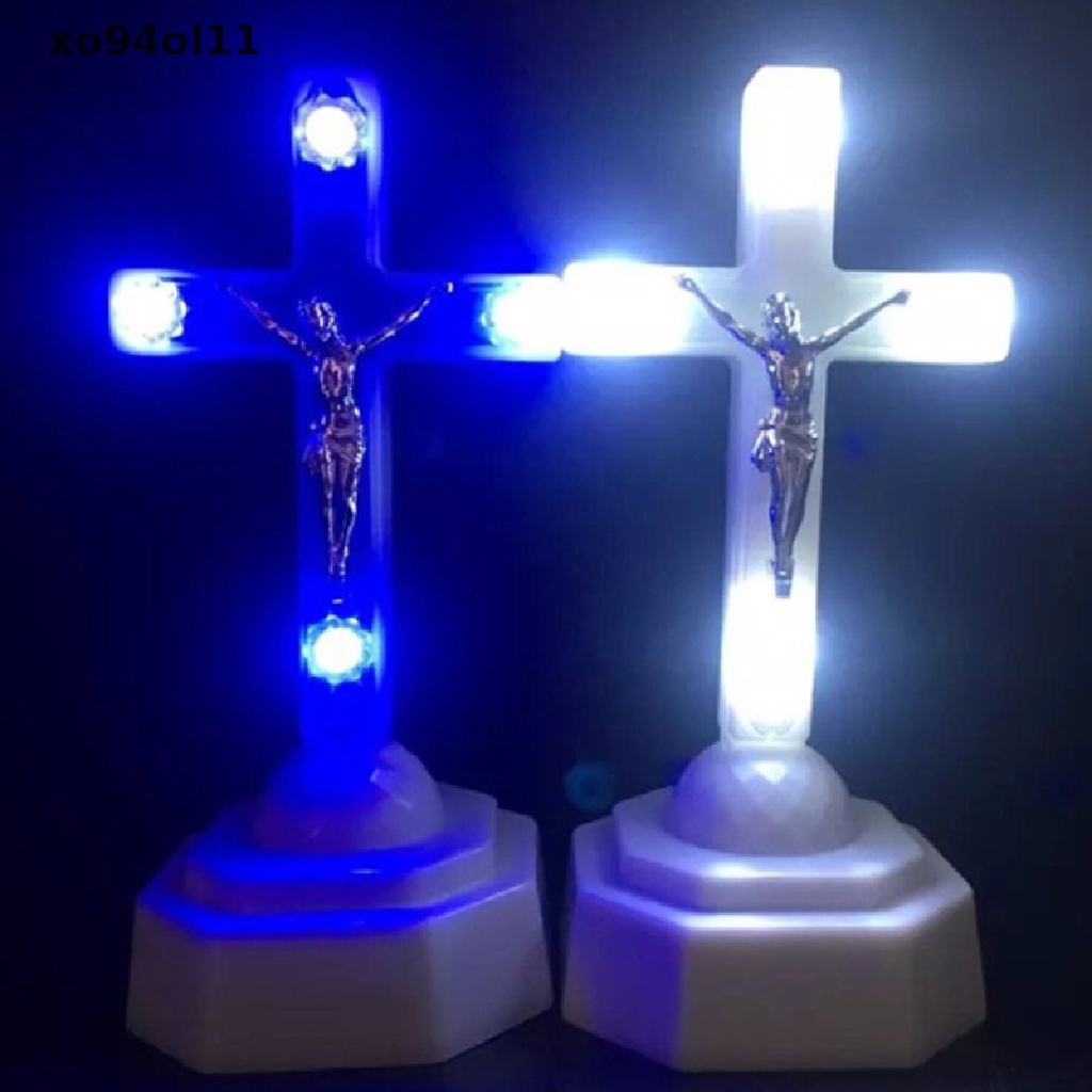 Xo Lampu LED Kristus Yesus Salib Rumah Gereja Hiasan Doa Souvenir Gereja OL