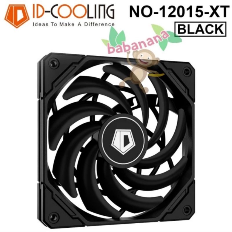 FAN ID COOLING 120MM NO-12015-XT BLACK PWM 4 PIN CASING PC KIPAS 4PIN SLIM