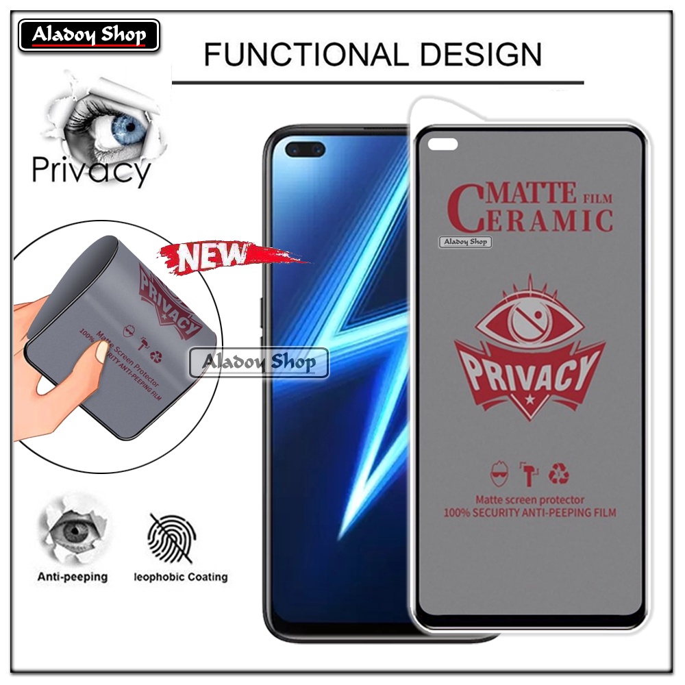 Tempered Glass Anti SPY Realme 6 Pro Anti Gores Privacy + Tempered Glass kamera dan Skin Carbon