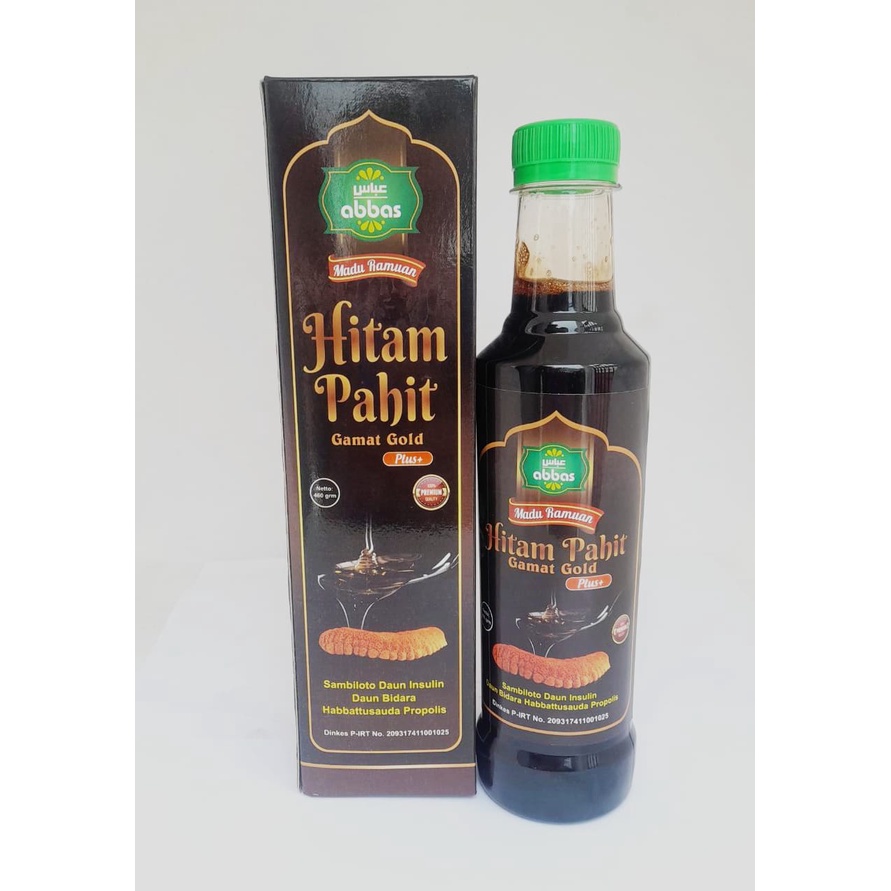 

MADU HITAM PAHIT ABBAS EKTRS GAMAT GOLD PLUS DAUN BIDARA NETTO 470GR