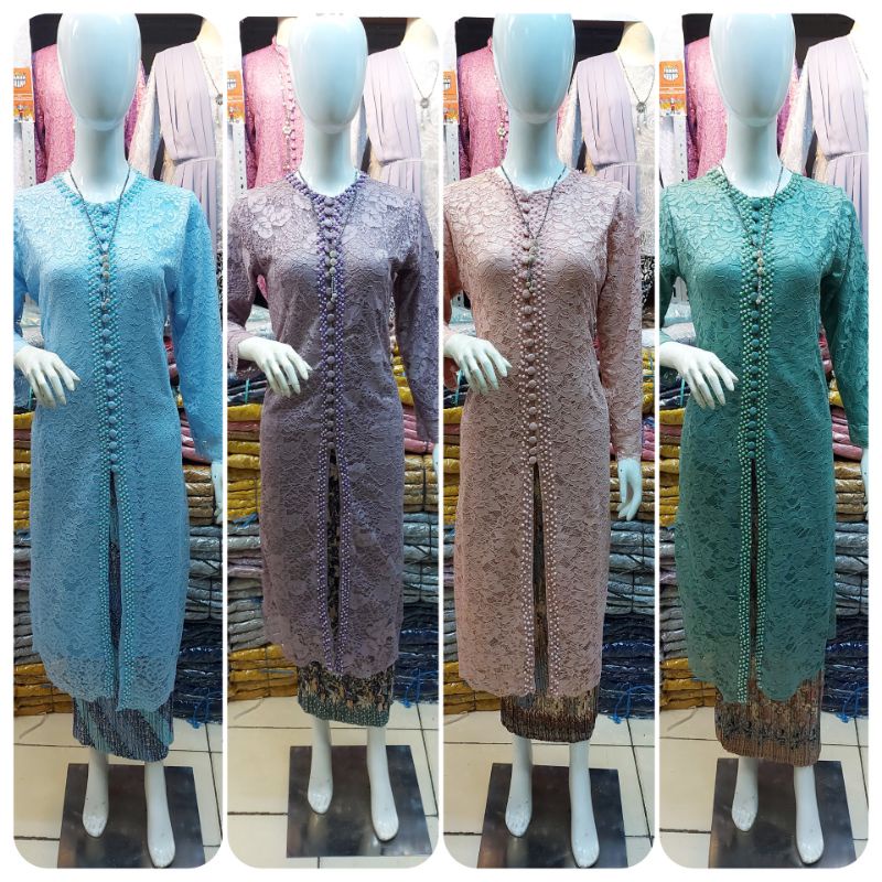 atasan brokat fayet  mutiara kancing /kebaya among ibu hajat /wisuda