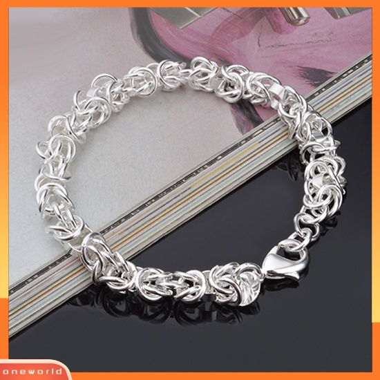 [ONE] Fashion Wanita925 Sterling Perak Gelang Bangle Rantai Perjamuan Perhiasan Hadiah