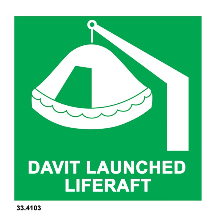 

Marn Imo Symbol Sticker Impa 33.4103 Davit Liferaft / Impa 334103