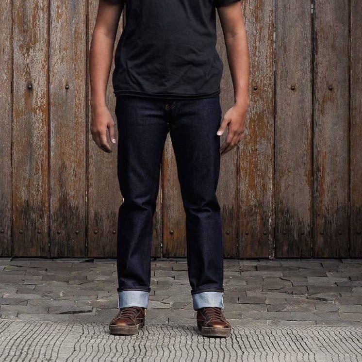 Harga Termuraah CELANA DENIM SELVEDGE FUCKMOUS 16 OZ BLACK INDIGO
