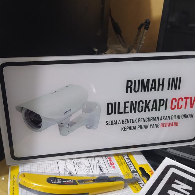 

☛☛ Rambu/Sign Area Pengawasan CCTV Acrylic 15*30cm Elegan