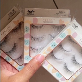 MAANGE 3 Pasang/Set Lengka Bulu Mata Palsu False EyeLashes Extension 3D Natural Paket Super Lembut Premium Lentik Grosir