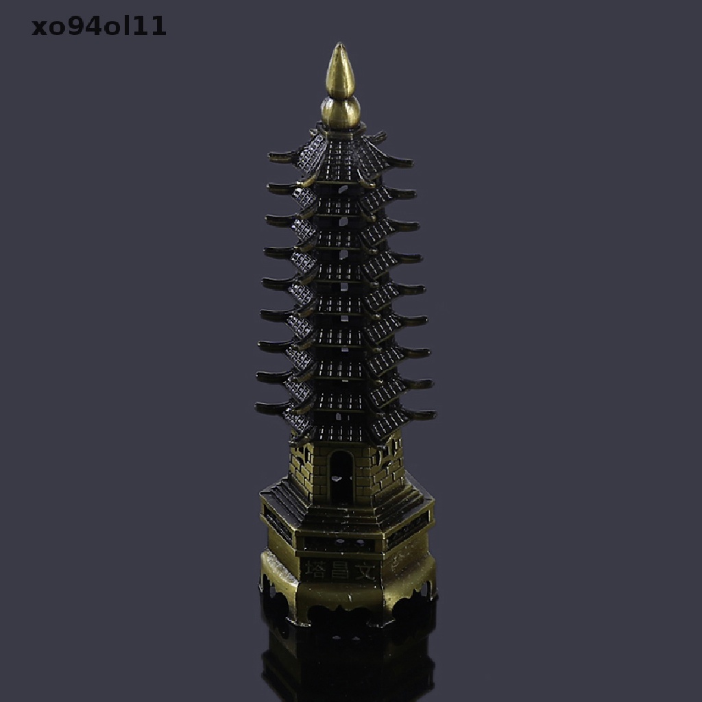 Xo Paduan Seng Feng Shui Pendidikan Tower Tingkat Wen Chang Pagoda Desktop Ornamen OL