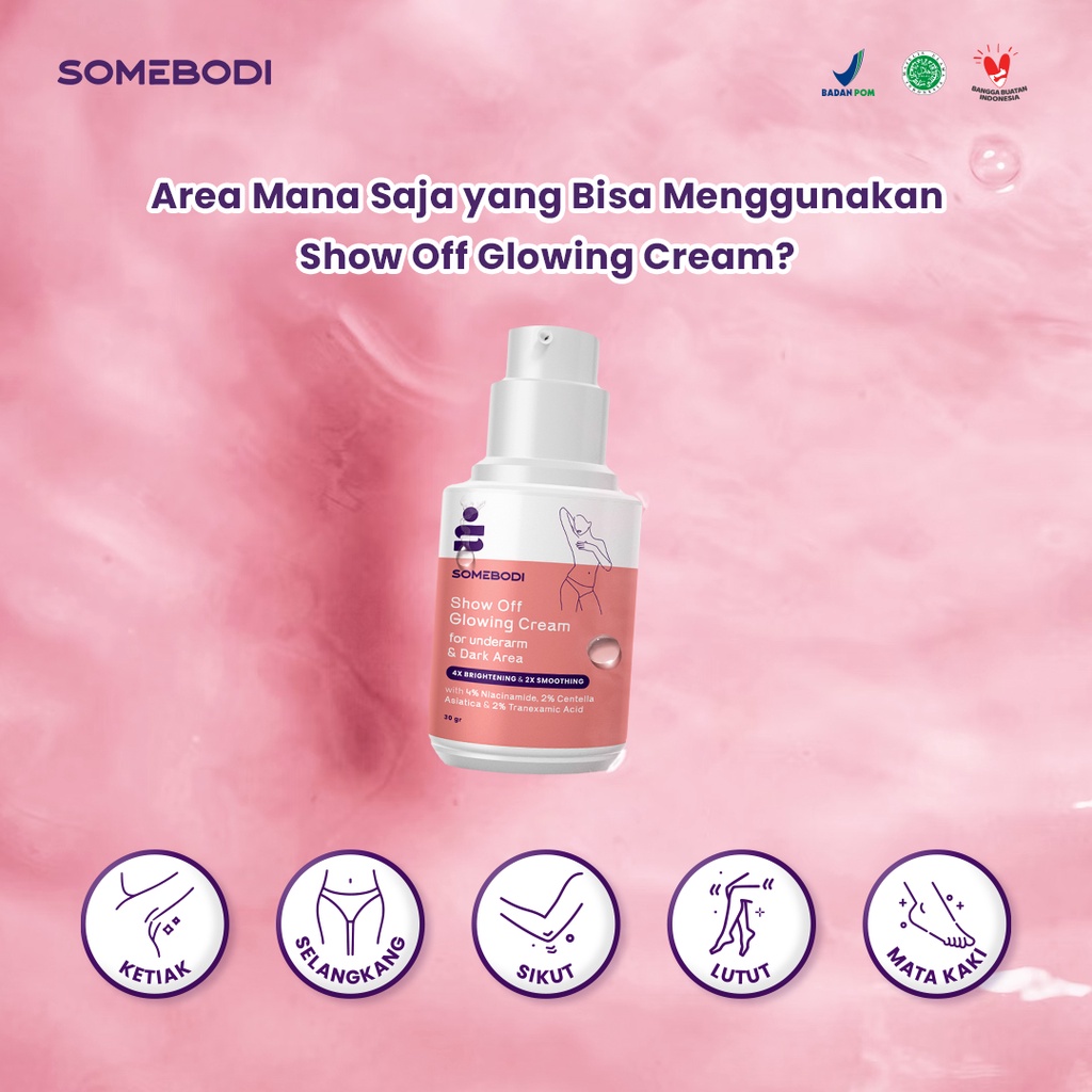 [READY STOCK] [BUNDLING] SOMEBODI Mood Activator Body Sunscreen Protection with SPF 45 + Show Off Glowing Cream 30 ml