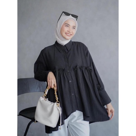 Blouse Yooby Rampel Wanita Linen Premium