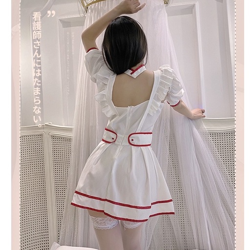 Lingerie Sexy Perawat Nakal Cosplay Seragam Kamar Tidur Pembantu Acara Kostum Set 3A567