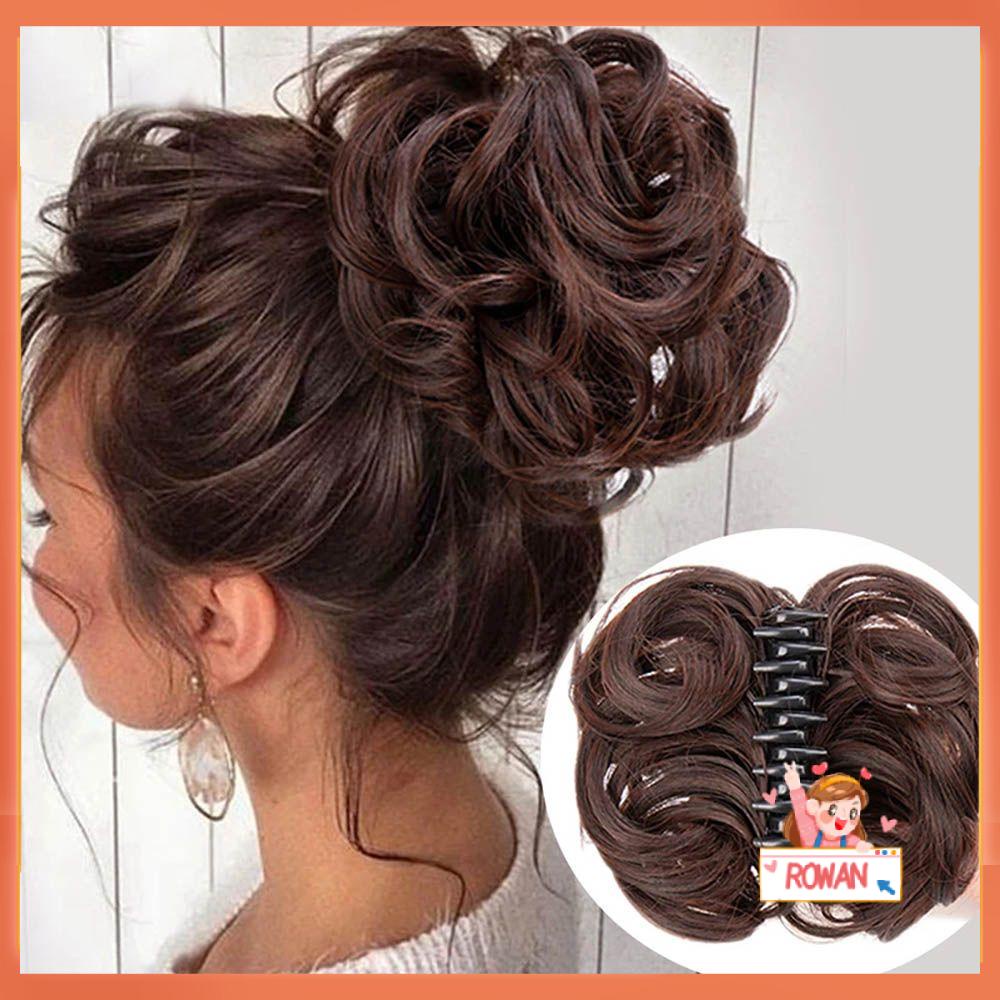 R-flower Jepit Rambut Sintetis Elastis Scrunchies Tusuk Sanggul Hairpiece Rambut Palsu