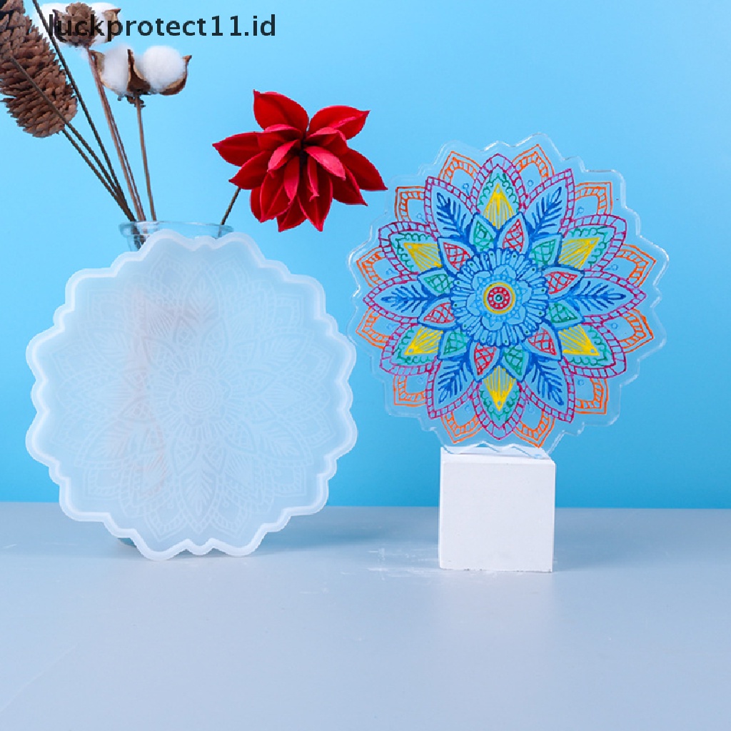 /Fashion Hot//// Mandala Tray Cetakan Untuk Resin Shiny Coaster Silicone Mold Untuk Epoxy Resin.