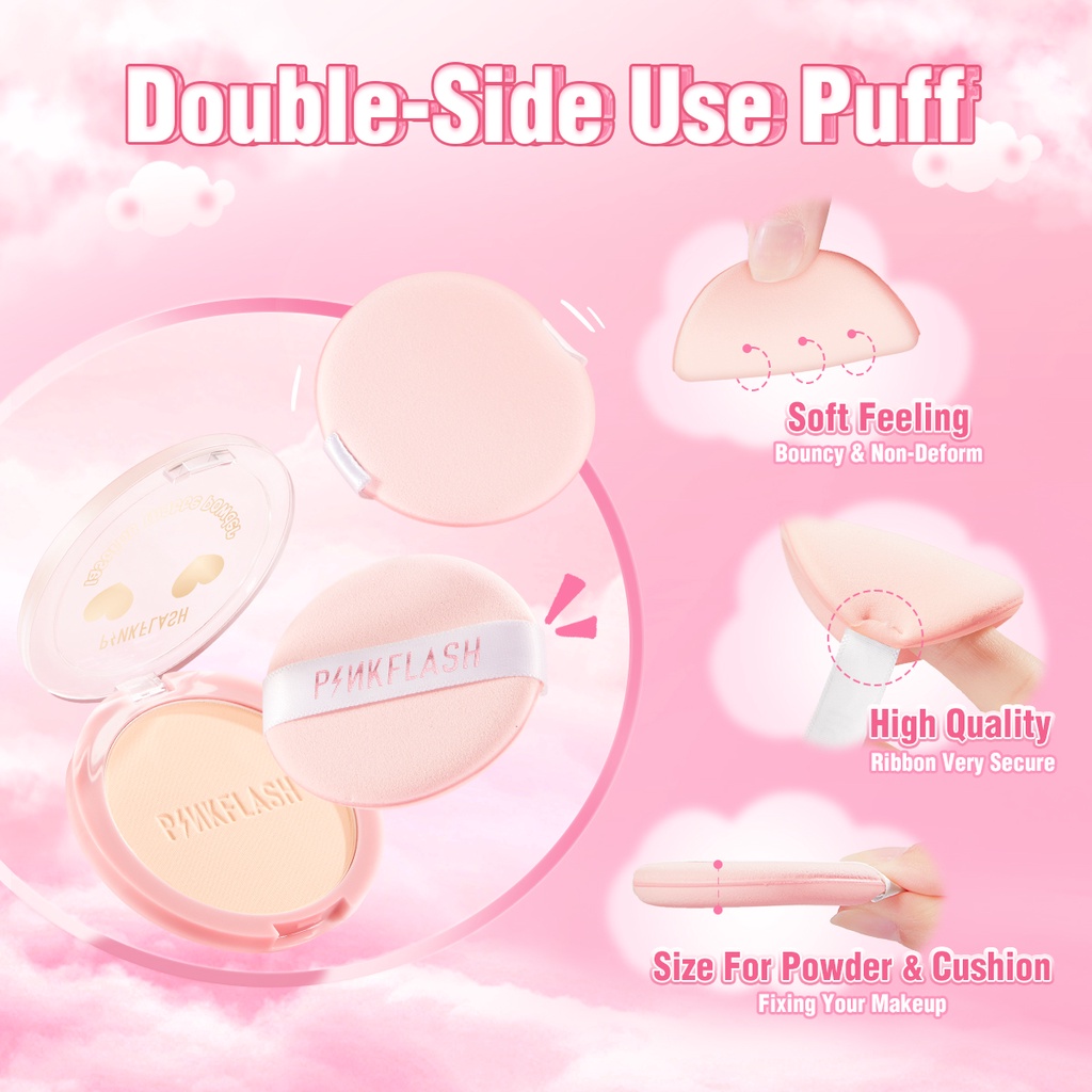 PINKFLASH Double-Side Use Puff Air cushion Soft Cosmetic Puff Beauty Comfortable Touch makeup Puff  Tools