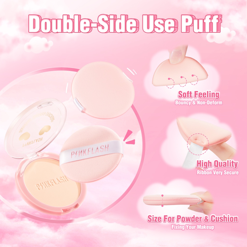 PINKFLASH Double-Side Use Puff Air cushion Soft Cosmetic Puff Beauty Comfortable Touch makeup Puff  Tools